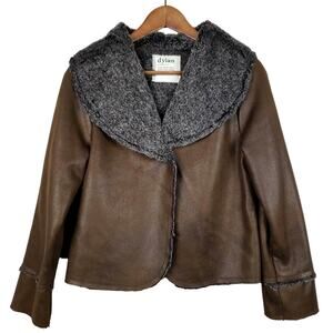 Dylan by True Grit Faux Fur Lined Jacket Single Snap Closure Cozy Cowgirl - XS